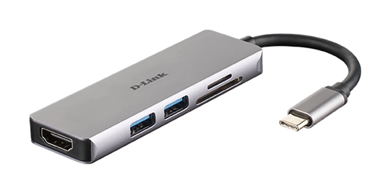 Picture of D-Link DUB-M530 laptop dock/port replicator Wired USB 3.2 Gen 1 (3.1 Gen 1) Type-C Aluminium, Black