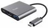 Picture of Dokstacija Trust Dalyx 3-in-1 Multiport USB-C Grey