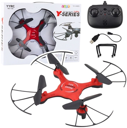 Изображение Dron Y20 UFO Zdalnie Sterowany wiata Obrót 360 Czerwony LEAN Toys