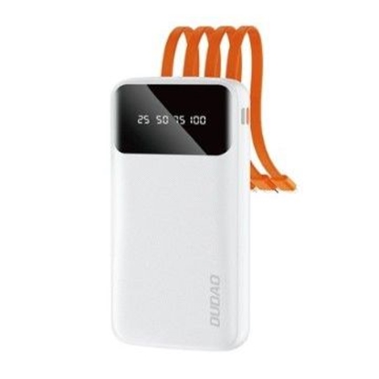 Attēls no Dudao Dudao K6Pro Universal 10000mAh Power Bank with USB Cable, USB Type C, Lightning Black (K6Pro-black) White