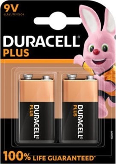 Picture of Duracell batterij Plus 100% 9V, blister van 2 stuks