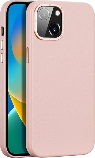 Picture of Dux Ducis Dux Ducis Grit skórzane etui do iPhone 14 Max elegancki pokrowiec ze sztucznej skóry (kompatybilne z MagSafe) róowy