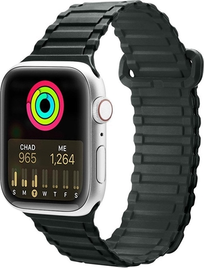 Picture of Dux Ducis Dux Ducis Strap (Armor Version) pasek Apple Watch Ultra, SE, 8, 7, 6, 5, 4, 3, 2, 1 (49, 45, 44, 42  mm) silikonowa magnetyczna opaska bransoleta zielony