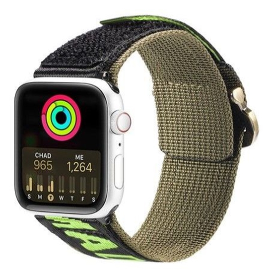 Picture of Dux Ducis Strap (Outdoor Version) strap for Apple Watch Ultra, SE, 8, 7, 6, 5, 4, 3, 2, 1 (49, 45, 44, 42 mm) nylon band bracelet Black Green