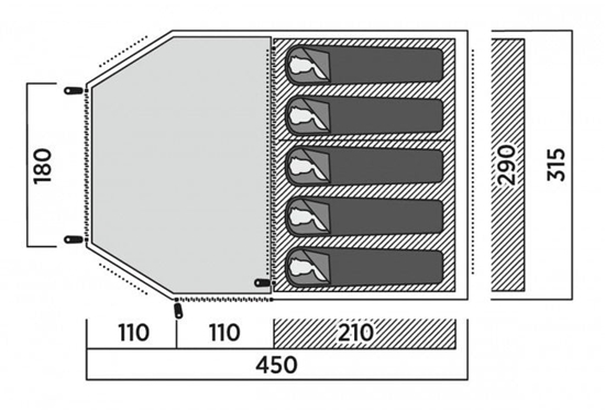 Изображение Easy Camp Family tent | Hidra 5 | 5 person(s) | Green
