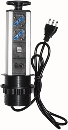 Picture of Ecost customer return LINK LKMPT02 retractable tabletop power strip with 2 Italian standard 16A sock