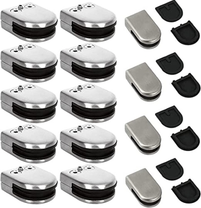 Picture of Ecost Customer Return Pack of 24 Stainless Steel Glass Holder Clamps, Suitable for 6-8 mm Glass