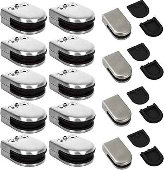 Picture of Ecost Customer Return Pack of 24 Stainless Steel Glass Holder Clamps, Suitable for 6-8 mm Glass