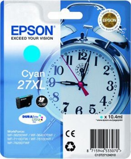 Picture of Epson Alarm clock 27XL DURABrite Ultra ink cartridge 1 pc(s) Original Cyan