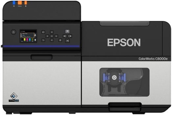 Picture of Epson ColorWorks C8000e (MK), Inkjet, 600 x 1200 DPI, 300 mm/sec, Wired & Wireless, Black, Grey