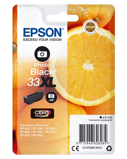 Picture of Epson ink cartridge photo black Claria Premium 33 XL      T 3361