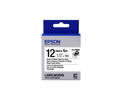 Attēls no Epson Label Cartridge Iron on LK-4WBQ Black/White 12mm (5m)