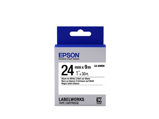 Picture of Epson Label Cartridge Standard LK-6WBN Black/White 24mm (9m)