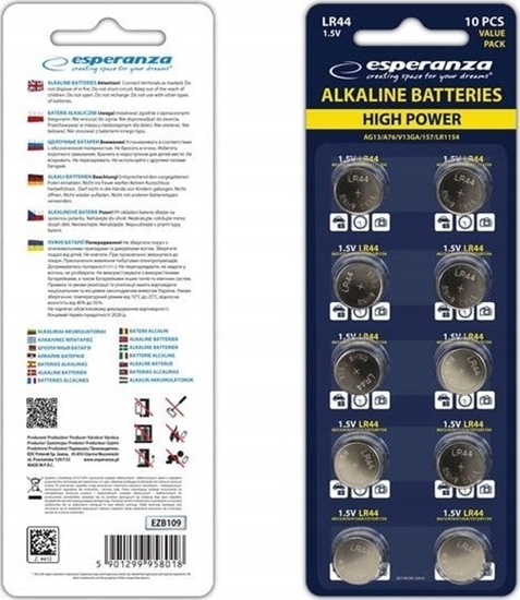 Picture of Esperanza Bateria alkaliczna LR44 AG13 (pastylka) (10 szt.)