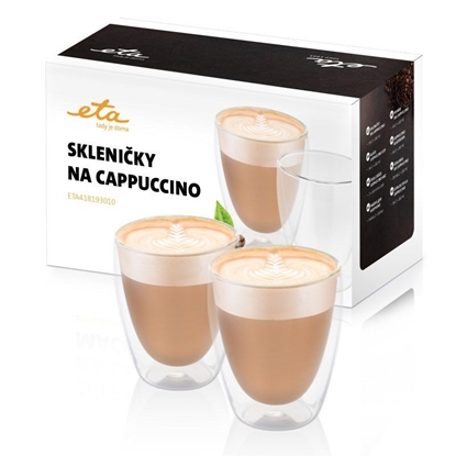 Attēls no ETA Cappuccino cups 418193010 For cappuccino coffee, 2 pc(s), Dishwasher proof, Glass