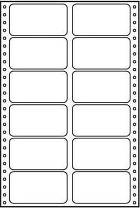 Attēls no Etykiety tabelacyjne 89 x 48.8 mm, A4, dwurzdowe, biae, 12 etykiety, pakowany po 25 szt., do drukarek igowych