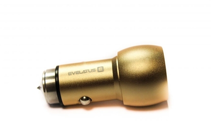 Attēls no Evelatus - Car Charger ECC01 GOLD 2USB port 3.1A with stainless steel escape tool Gold