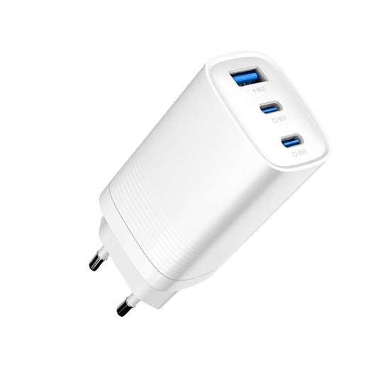 Изображение Evelatus 65W Max Fast Charger EU USB-C1/USB-C1/USB-A White