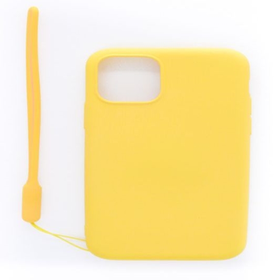 Picture of Evelatus Apple iPhone 11 Pro Soft Touch Silicone Case with Strap Yellow