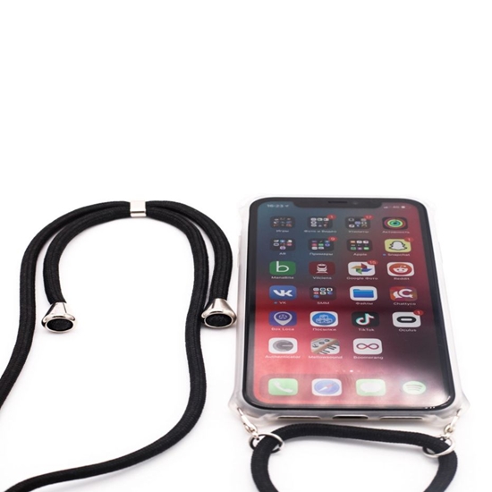 Picture of Evelatus Apple iPhone 11 Silicone Transparent with Necklace TPU Strap Transparent