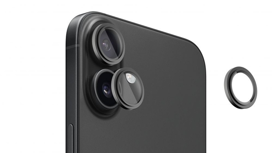 Picture of Evelatus Apple iPhone 16 / 16 Plus Camera Lens Protector Armor Black