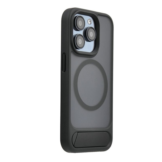 Изображение Evelatus Apple iPhone 16 Pro Rubber Coated MagSafe With Stand Case Black
