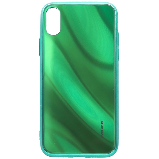 Изображение Evelatus Apple iPhone X/XS Water Ripple Full Color Electroplating Tempered Glass Case Green