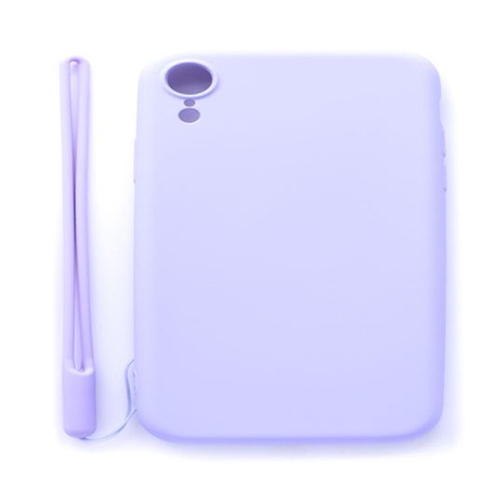 Picture of Evelatus Apple iPhone XR Soft Touch Silicone Case with Strap Purple