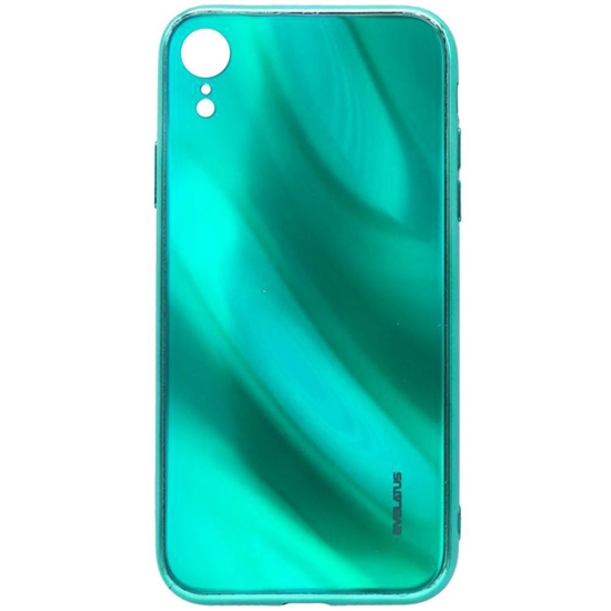 Picture of Evelatus Apple iPhone XR Water Ripple Full Color Electroplating Tempered Glass Case Green