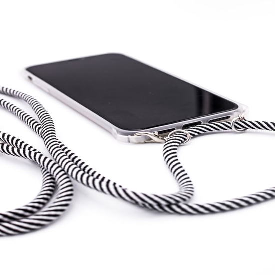 Изображение Evelatus Samsung A40 Case with rope Black Stripes Transparent