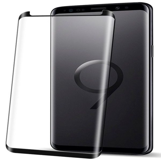 Изображение Evelatus Samsung Galaxy S9 Plus 3D Full Glue Curved Aluminosilicate Glass 9H (0.26mm) + Camera Protector