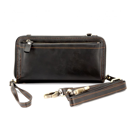 Picture of Evelatus Universal Leather Zipper Design Wallet Black
