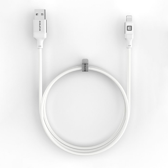 Picture of Evelatus Evelatus USB A to Lightning, Cable 1.2M (MFI11CL) Aluminum housing braiding White