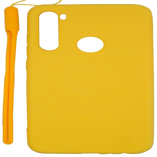 Picture of Evelatus Xiaomi Xiaomi Redmi Note 8 / Redmi Note 8 2021 Soft Touch Silicone Case with Strap Yellow