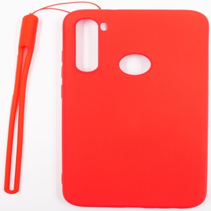 Изображение Evelatus Xiaomi Xiaomi Redmi Note 8 / Redmi Note 8 2021 Soft Touch Silicone Case with Strap Red