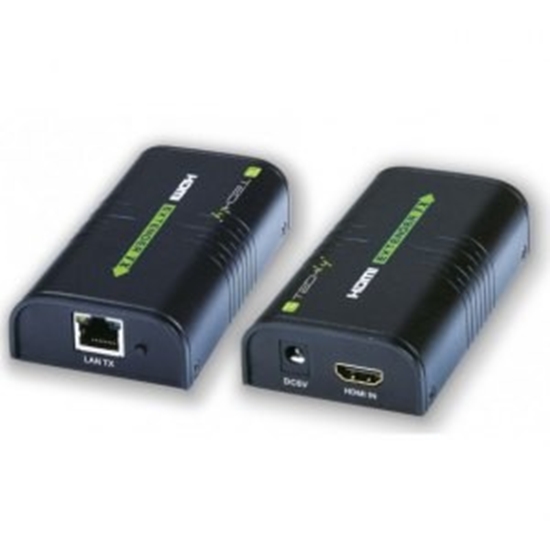 Picture of Extender/splitter HDMI po skrętce Cat.5e/6/6a/7 do 120m, over IP, czarny