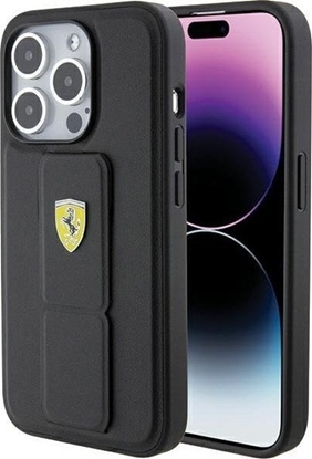 Attēls no Ferrari Ferrari FEHCP15LGSPSIK iPhone 15 Pro 6.1" czarny/black hardcase Grip Stand Metal Logo