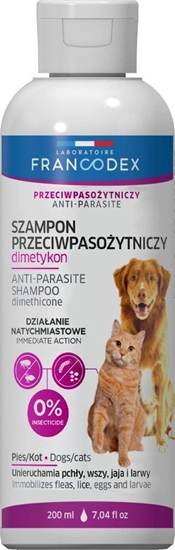 Изображение FRANCODEX PL Szampon dla psa i kota przeciw pasoytom, z dimetykonem 200 ml