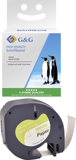 Picture of G&G Schriftband 12mm x 4m sw-ws komp. m. Dymo S0721520/ 91220