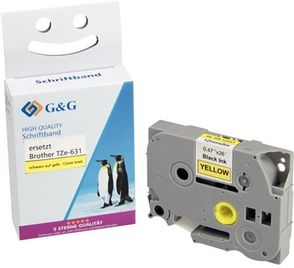 Picture of G&G Schriftband 12mm x 8m sw-gb Komp. m. Brother TZe-631