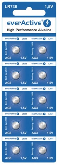 Picture of G3 baterijas 1.5V everActive Alkaline LR41/192 iepakojumā 10 gb.