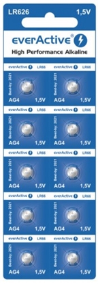 Attēls no G4 baterijas everActive Alkaline LR66/377A iepakojumā 10 gb.