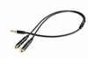 Изображение Gembird 3.5 mm audio + microphone adapter Metal