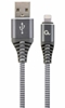 Picture of Gembird 8-pin Male - USB Male Premium Cotton Braided Space Grey 2m