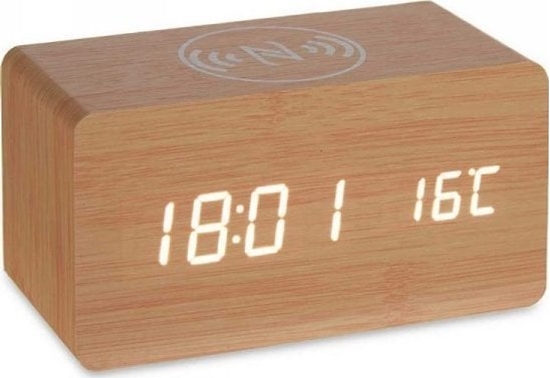 Picture of Gift Decor Cyfrowy Zegarek Stacjonarny Brzowy PVC Drewno MDF (15 x 7,5 x 7 cm)