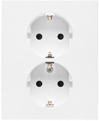 Attēls no Gniazdo Schuko Kontakt-Simon 55 TGSZ2PZFAR/111 z przesonami podwójne 16 A, 250V~, zaciski rubowe biay mat