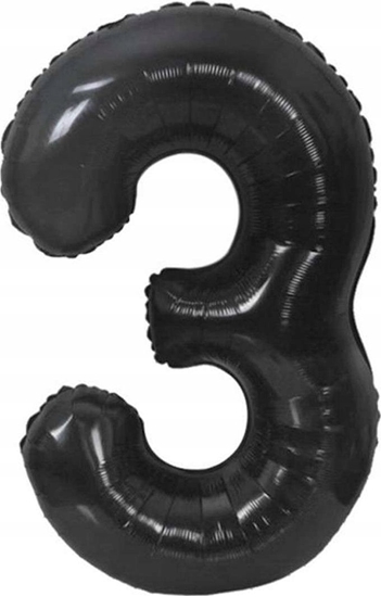 Picture of GoDan Balon foliowy B&C cyfra 3 matowa czarna 85 cm