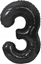 Изображение GoDan Balon foliowy B&C cyfra 3 matowa czarna 85 cm