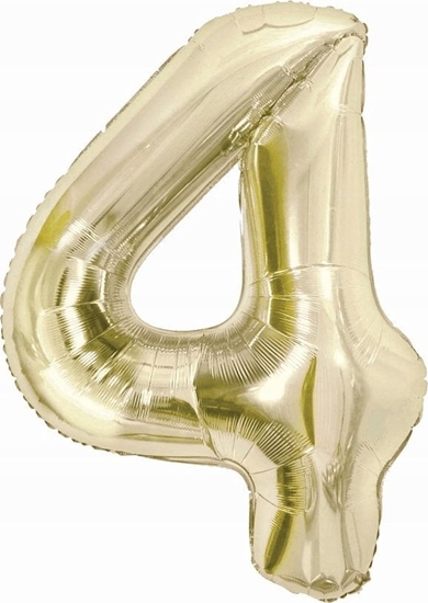 Picture of GoDan Balon foliowy B&C cyfra 4 szampaska 85 cm AA