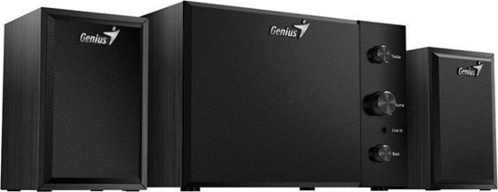 Picture of Goniki komputerowe Genius Genius goniki SW-2.1 350, 2.1, 15W, czarne, kontroler, kontrola tonów niskich i wysokich, 3,5 mm jack, 40Hz~20kHz